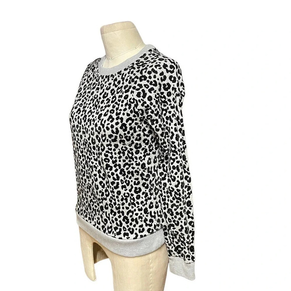 Whistles‎ Cheetah Flocked Sweatshirt Grey Marl Size XS - Picture 5 of 9